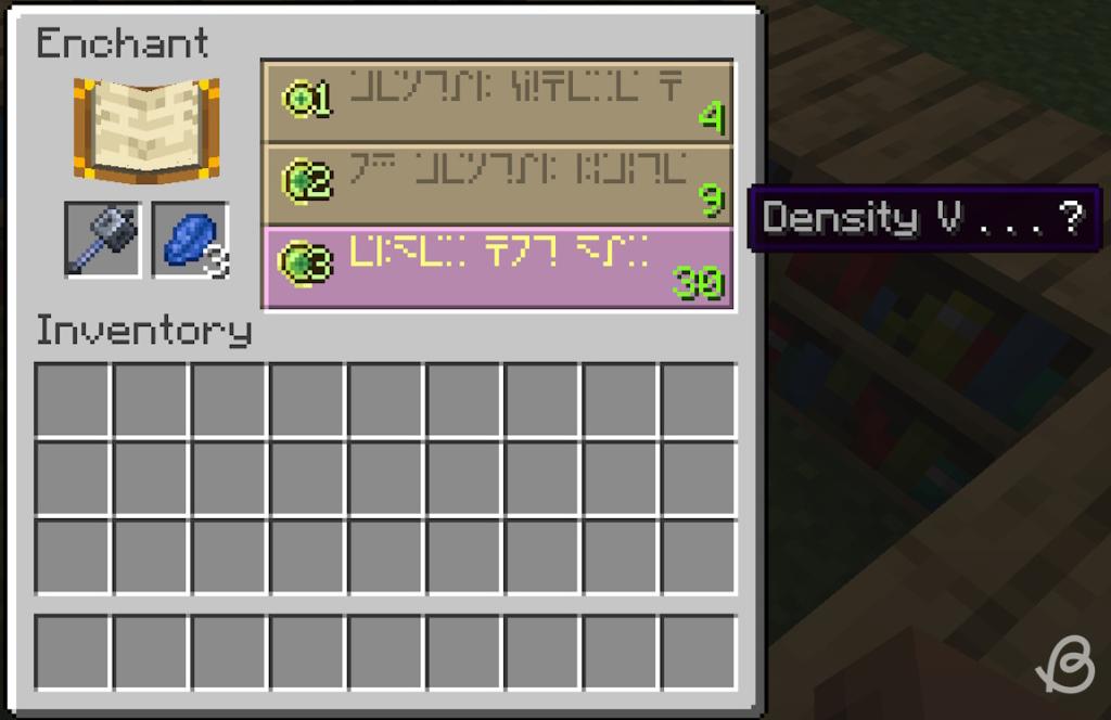 Minecraft Density Enchantment